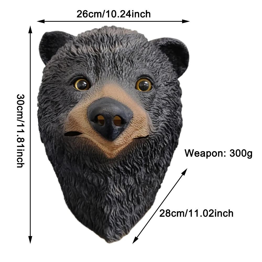 Novel and Interesting Arctic Animal Latex Headgear Cute and Funny Black and White Bear Latex Mask