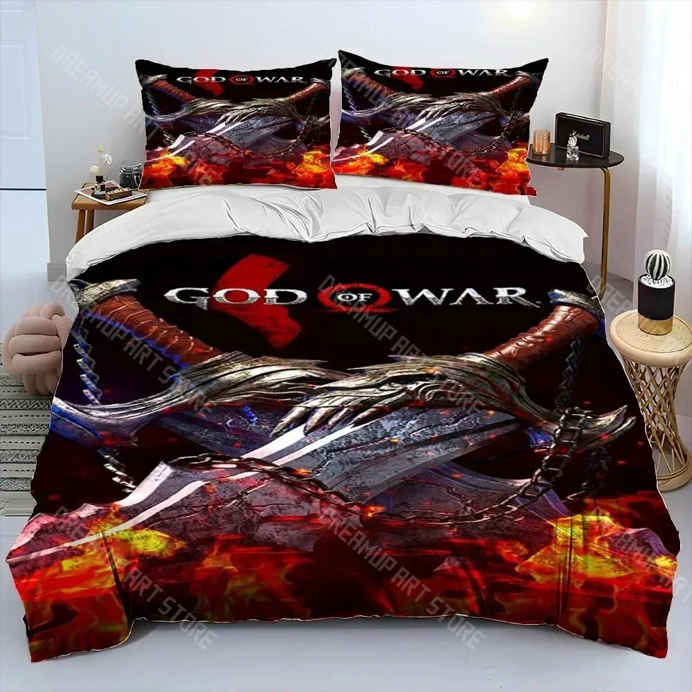 God of War Игра Игроки Кратос Одеяло Постельное белье Комплект, Пододеяльник Постельный комплект Покрывало Наволочка, king Queen Размер Постельное белье Дети