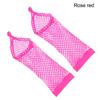 Women Net Breathable Solid Lace Mittens Fingeless Gloves Long Gloves Mesh Fishnet Gloves