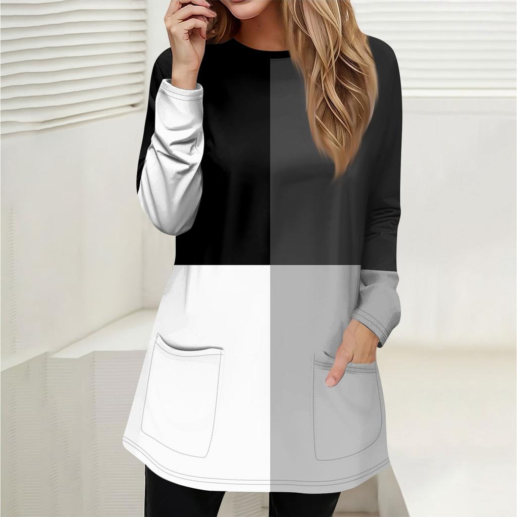 Женская толстовка, пуловер, спортивная одежда, карман, принт, повседневный топ с круглым вырезом и длинными рукавами