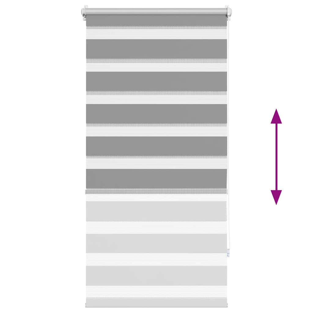 Zebra Roller Blind 80.9 x 150 cm Fabric Width 76.7 cm Grey