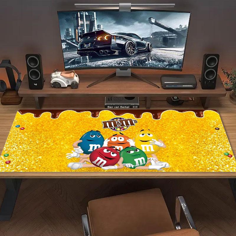 Коврик для мыши M&M's большого размера, большая подушка для игрового стола, нескользящий коврик XXL для ноутбука, планшета, игровая подкладка для мини-ПК с заблокированным краем