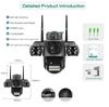 ICSEE Triple-Lens WiFi HD Camera with Large Speaker for Indoor & Outdoor Use