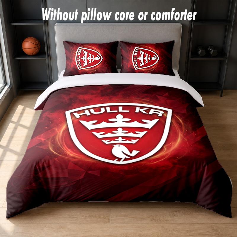 Hull KR Design Bed Bedding Set 1 Duvet Cover + 2 Pillowcases Soft Breathable Household Bed Linens