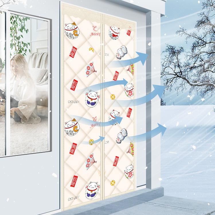 Утепленная магнитная штора на дверь: Зимний ветрозащитный и самоклеящийся