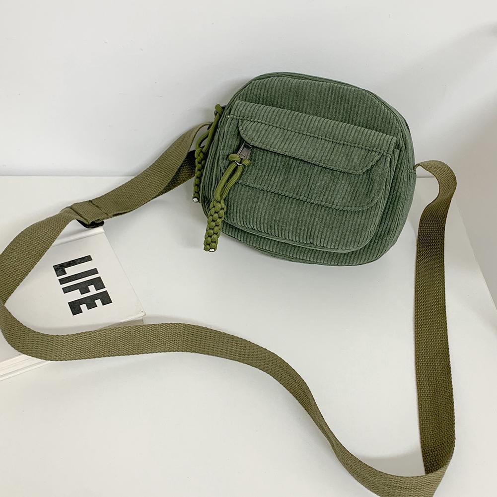 Women Corduroy Crossbody Bag Casual Multi Layer Shoulder Bag Versatile Messenger Bag Satchel Hobo Bag Travel Holiday Purse