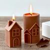 Сделай сам Дом с трубой Силиконовая форма Ручная работа Ароматическая свеча Гипсовая форма дома Орнамент Формы Принадлежности для изготовления свечей из соевого воска