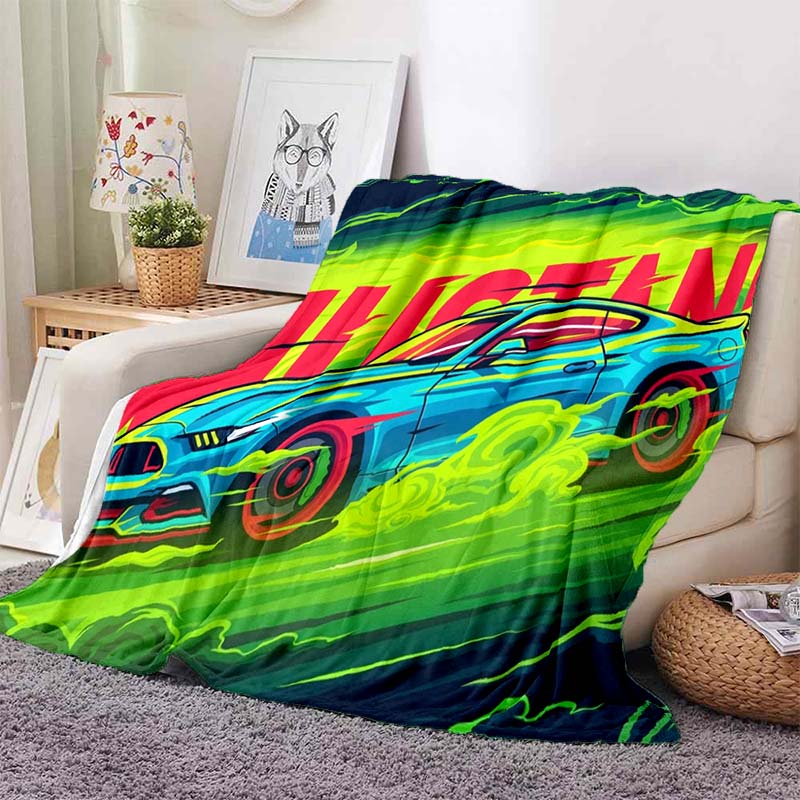 HD M-Mustangs Логотип Автомобиля Напечатанное Фланелевое Одеяло Мягкое Теплое Легкое Плед Декор для Дома Дивана Кровати Спальни Путешествий Подарок