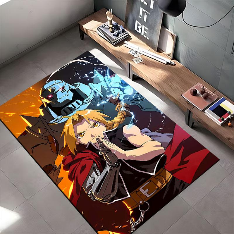 Anime Print with Armored Warrior suitable as a non-slip mat for the living room or bedroom sofa
