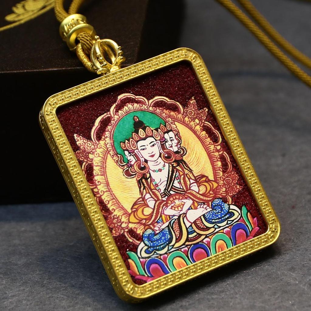 Тибетская ручная роспись Тханка: Минеральный пигмент Зодиак и Восемь Божеств-Хранителей