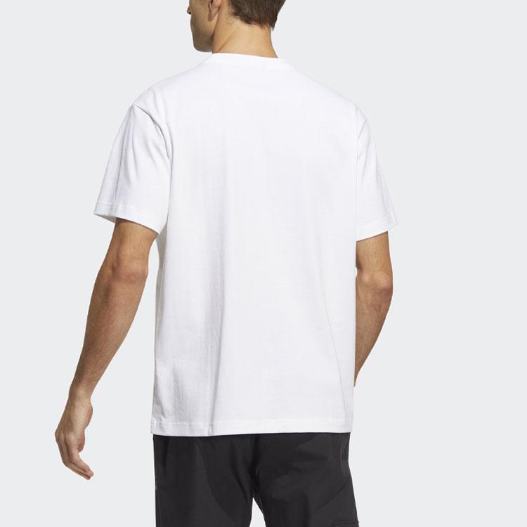 Adidas T Shirts Unisex White Crew Neck Moderate Straight Fit HM3548