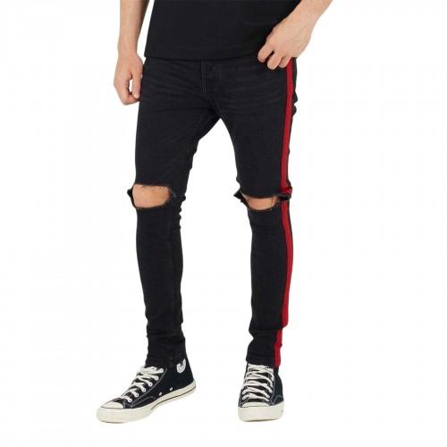 Brave Soul Mens Denim Contrast Striped Side Seams Jeans
