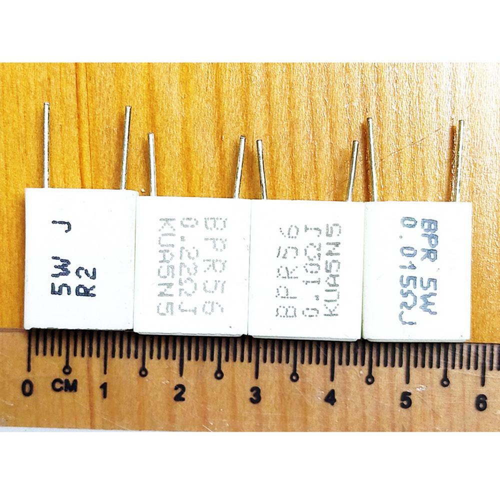 10PCS 5W Wirewound Non-inductive Cement Resistor Ceramic Horizontal 0.01ohm-0.5ohm 0.02 0.05 0.1 0.22 Ohm R VERTICAL RESISTANCE