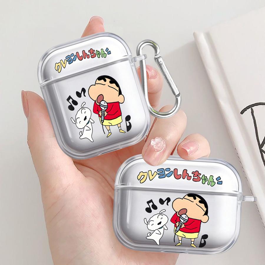 Case For Airpods 2 4 Pro3 1 Pro2 Pro 3 Clear Earphone Cases Cover Crayon Shin Chan