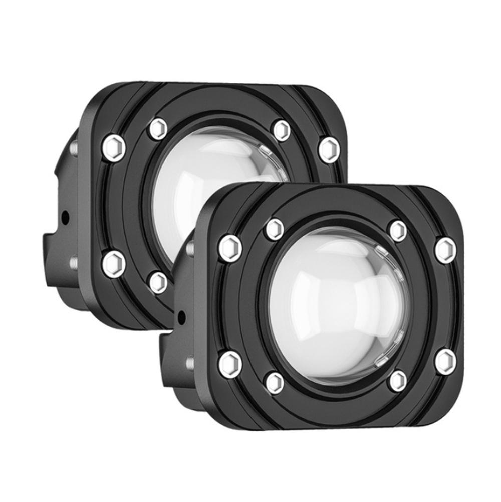 2Pcs 3" Square LED Work Light Flush Mount Driving Fog Lamp For Car Truck Offroad