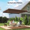 Retractable Pergola Cover, 2.55 x 2.5 m Replacement Canopy Fabric for 3 x 3 m Frame, Roof Top Only, Brown