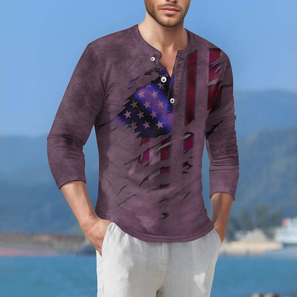 Men'S T-Shirt Street Casual Fashion Long Sleeved Top