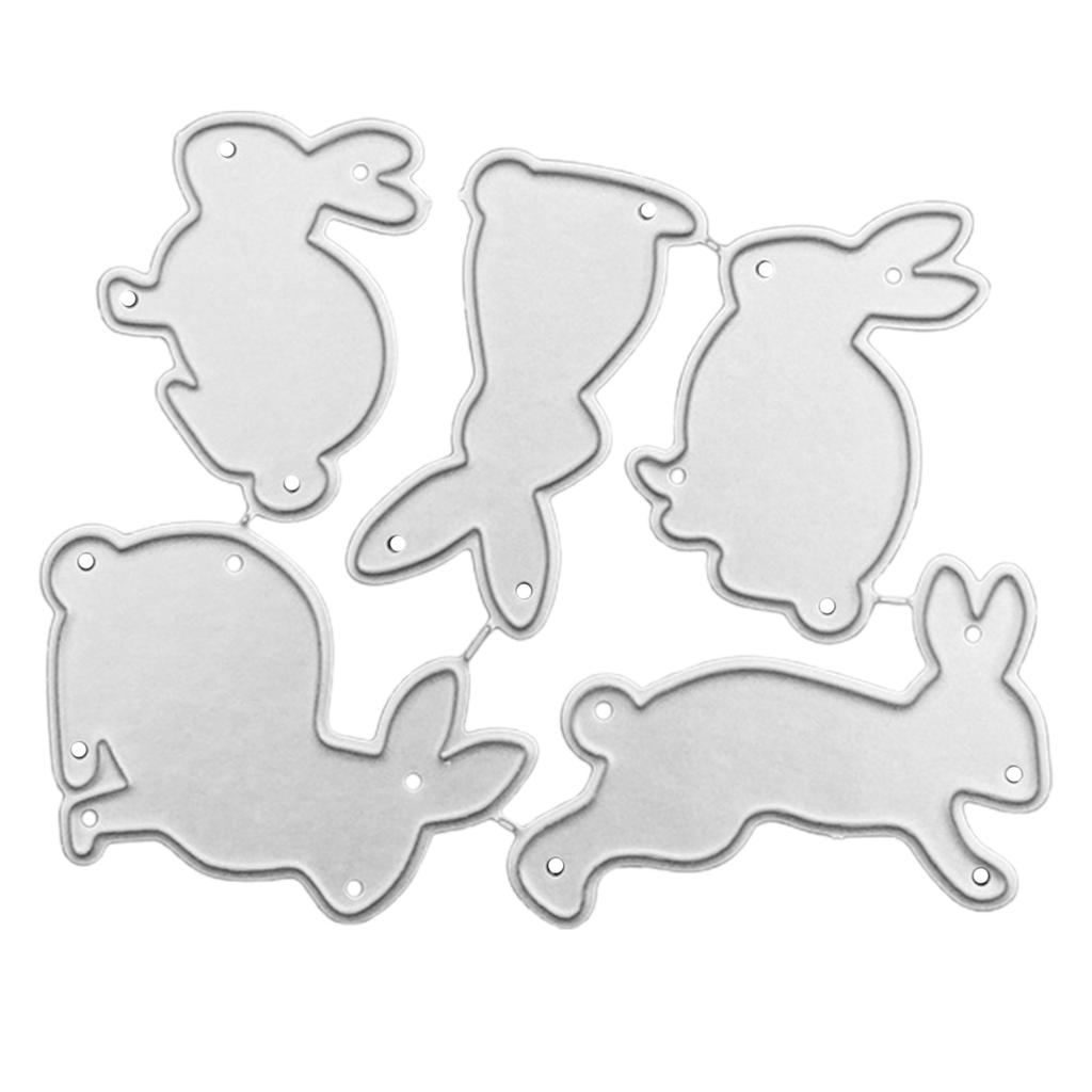 Metal Cutting Dies Easter Bunny Die Cut Mold Animal Rabbits Decoration Craft Knife Mold Punch Stencils for DIY Scrapbook