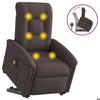 VidaXL Recliner Massage Chair Dark Brown Fabric, Lift Recliner, Recliner Chair for People 3303269