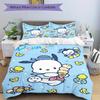 3pcs Penguin and Pochacco Quilt Set - Soft and Comfortable Bedroom, Guest Room and Dorm Decor Bedding Set 1 Quilt Cover + 2 Pillowcases.W074