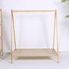 Wood Clothes Rack Foldable Portable Garment Rack with Storage Shelves Sturdy Wood Frame Organizer for Hanging Clothes Coats Skir