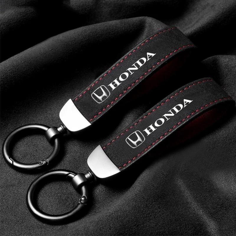 Car Tire Wheel Valve Caps Cover Suede Auto Key Ring Keychain For Honda Civic Fit Jazz Accord Pilot CRV Odyssey Passport City Shu AQVBN1