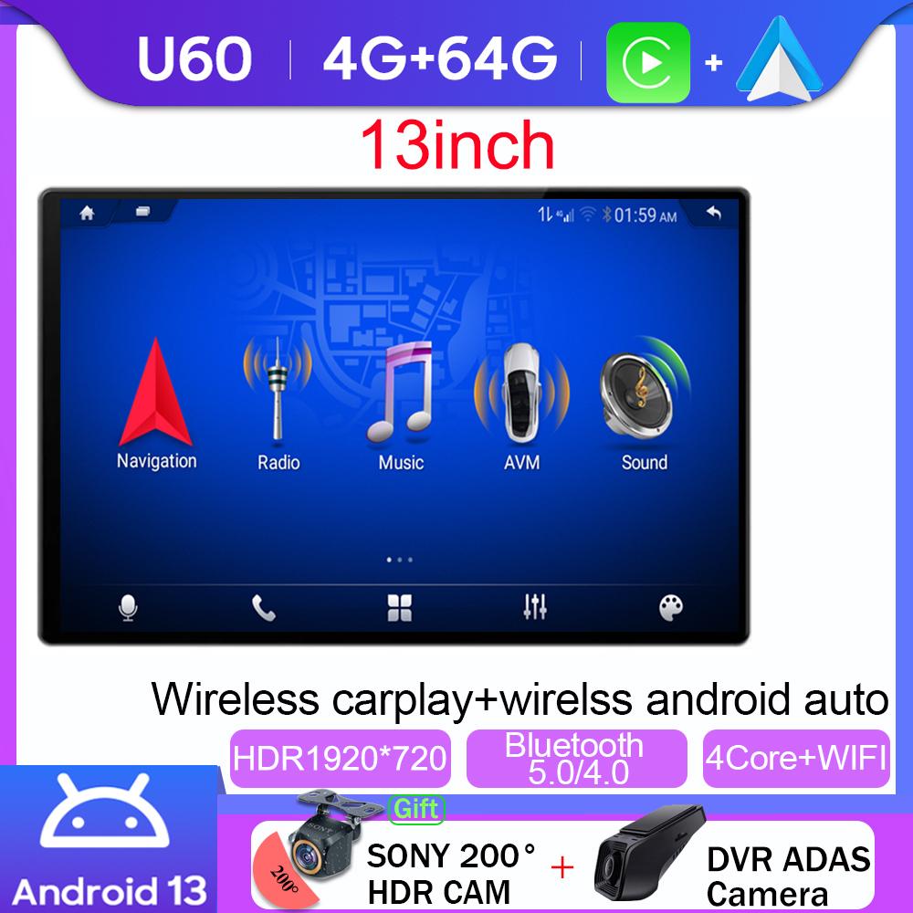 13-дюймовый автомобильный радиоприемник, автомультимедиа, видеоплеер Carplay для Honda Jazz Fit 2007 - 2013 Android 13 GPS Bluetooth, нет 2 Din DVD WIFI