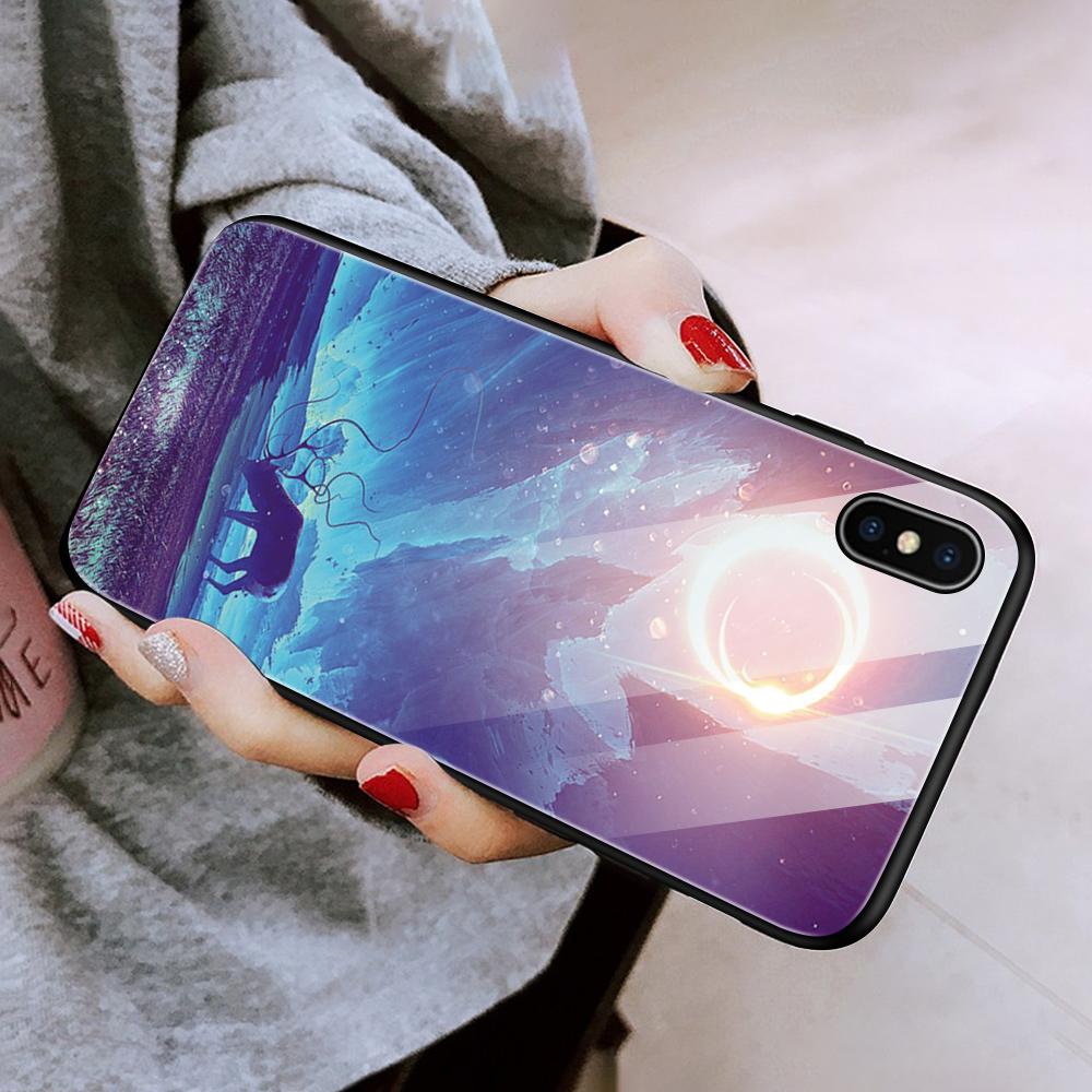 Для OPPO A16 A16s A18 A38 A58 A78 A96 A98 Reno8T 10 Pro 12F Realme C30 C33 C63 C65 C67 Fantasy Aurora Galaxy Planet закаленное стекло жесткий чехол для телефона
