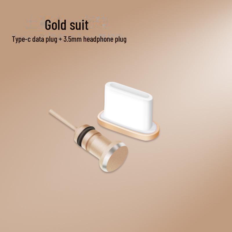 Универсальная металлическая пылезащитная заглушка USB Type-C для Huawei — защищает порт зарядки и разъем для наушников