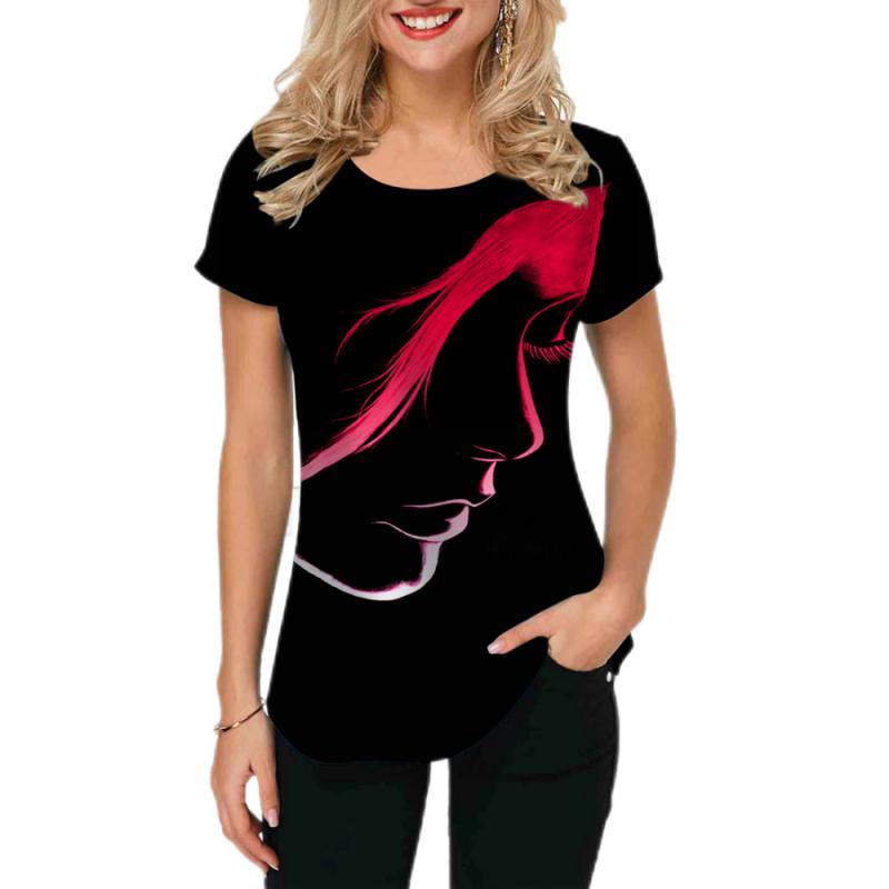 2023 Women T-shirts Abstract Painting Graphic T-shirts Short-Sleeved Tops Fashion Designer Apparle Summer For Ladies Tees New