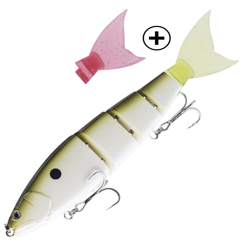 Cross-border Stainless Steel 23cm 105g Multi-Section Simulation Soft Tail Lure Faked Bait SwimBait Crank Lure Hooks Trout Bass