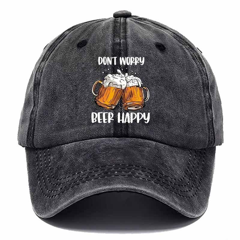 MenS Casual Beer Baseball Cap  DonT Worry  Beer Happy Print with Beer Mug Design Perfect for Casual Attire Outdoor Ac