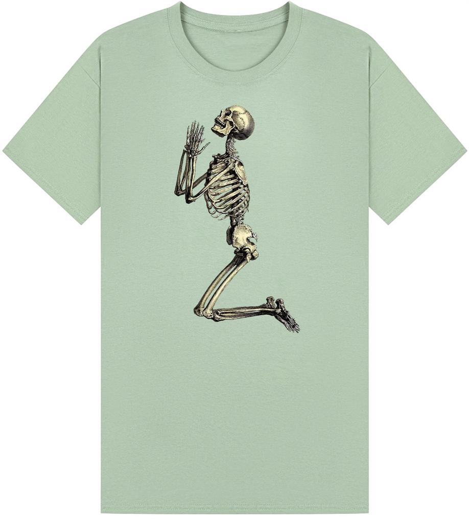 New 2026 Retro Religious Prayer Skeleton Street 3D Printed Unisex Tshirt Shirt Harajuku Round Neck Short Sleeve Top Clothing