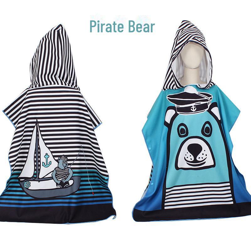 Детское полотенце-накидка из микрофибры с рисунком - большое, впитывающее и милое
