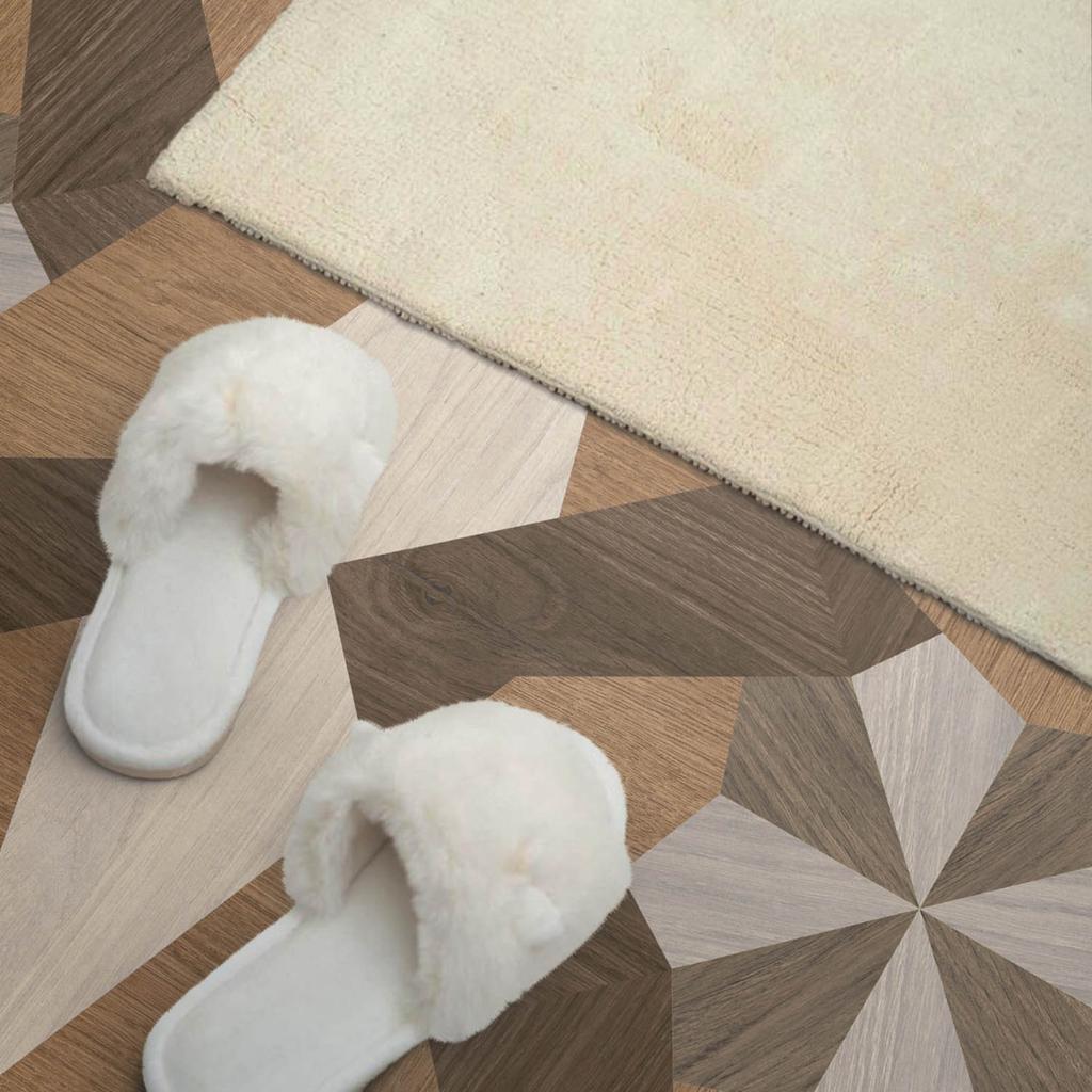 Self-adhesive Vinyl Printed Panel 120x60 cm Polygonal Wood Mosaic