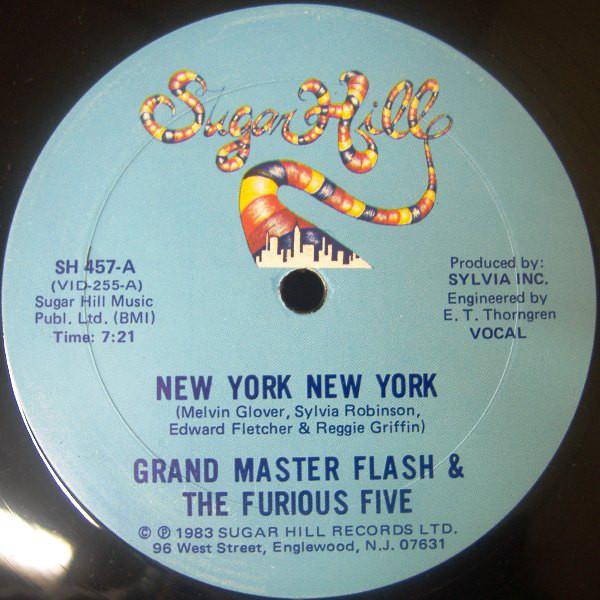 12-дюймовая пластинка GRANDMASTER FLASH & THE FURIOUS FIV - New York New York SH457 Sugar Hill Reco 1983 США Рэп и Хип-Хоп/R&B Б/У