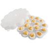Set of 2 Deviled Egg Containers with Lids Holds 36 Eggs Food Storage Trays Snap On Lid Great Parties Buffets and Transport