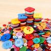 125/185pcs 0.7-2.5cm Colorful Round Plastic Buttons - Assorted Sizes for DIY Sewing/Knitting Crafts & Clothing Decoration ZSY