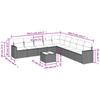 10 Piece Garden Sofa Set with Cushions Brown Poly Rattan