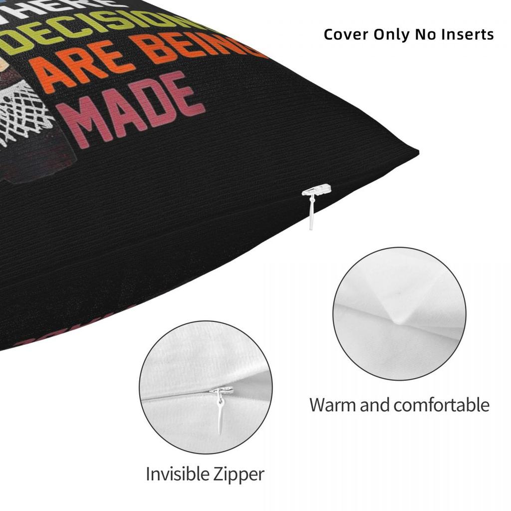 Women Belong In All Places Rbg Square Pillowcase Polyester Linen Velvet Creative Zip Decorative Sofa Cushion Cover 18"
