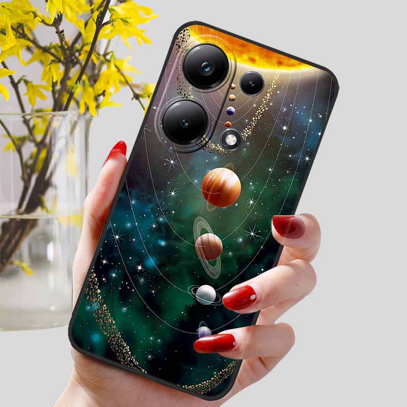 For Xiaomi Redmi Note 13 Pro 4G Case Black Silicon TPU Shockproof Soft Cover For Redmi Note13 4G 2024 Protect Capa 13Pro Coque