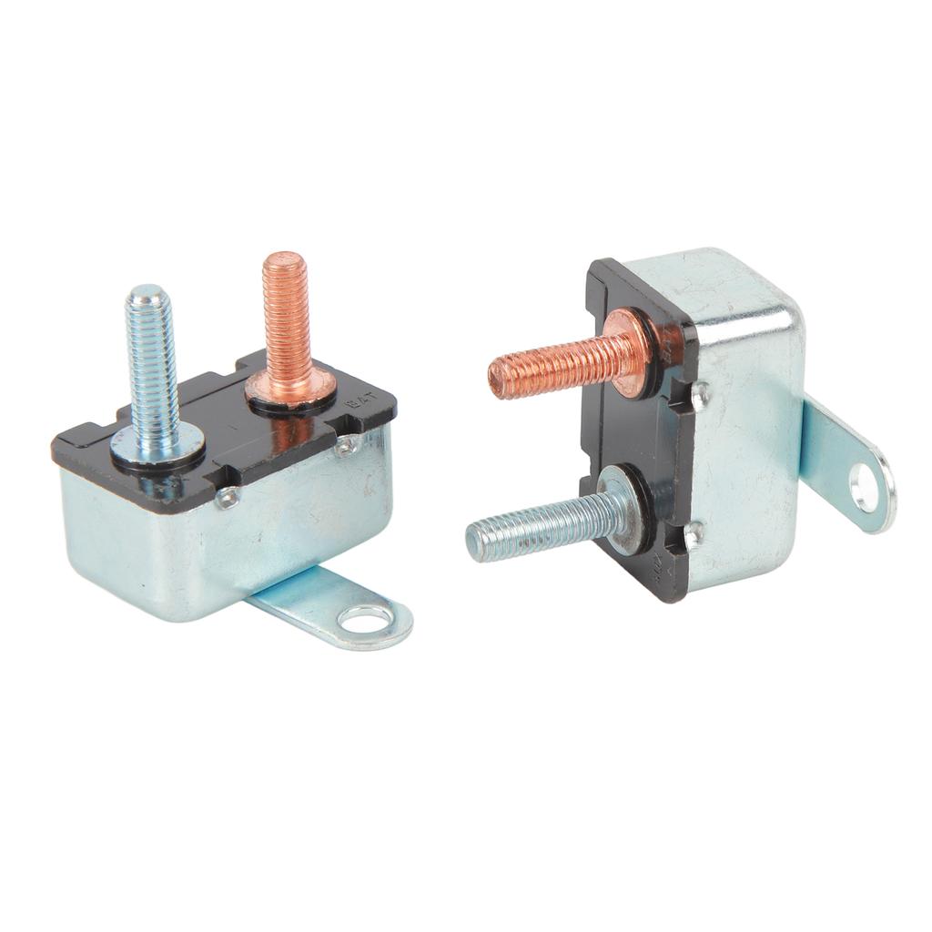 2Pcs Automatic Reset Circuit Breaker Aluminum Alloy Overload Protection Circuit Breaker for Car