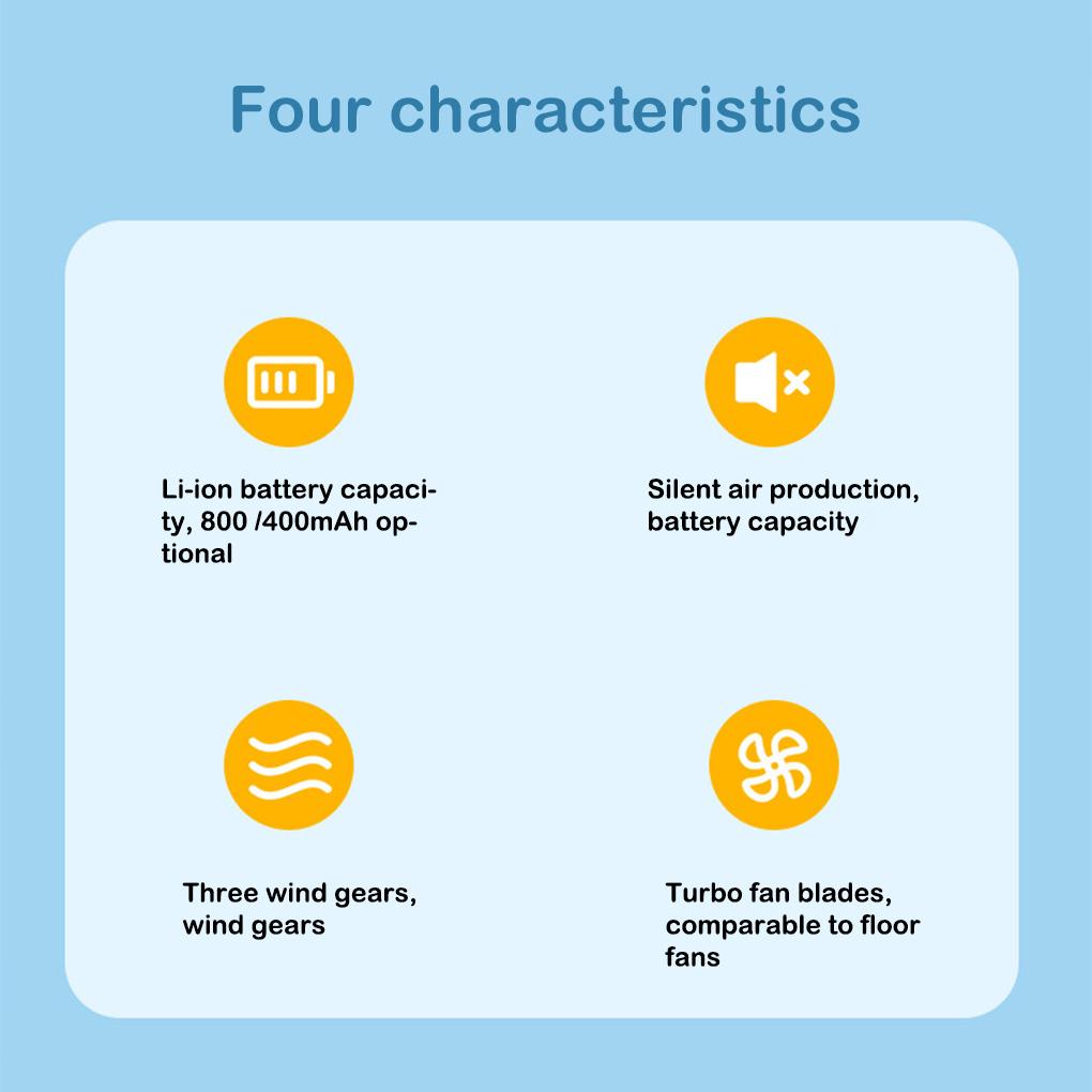Мини-ручной вентилятор с USB-перезаряжаемым воздушным охлаждением, настольный, с длинной батареей, подарок для путешествий, покупок, автомобилей, офиса