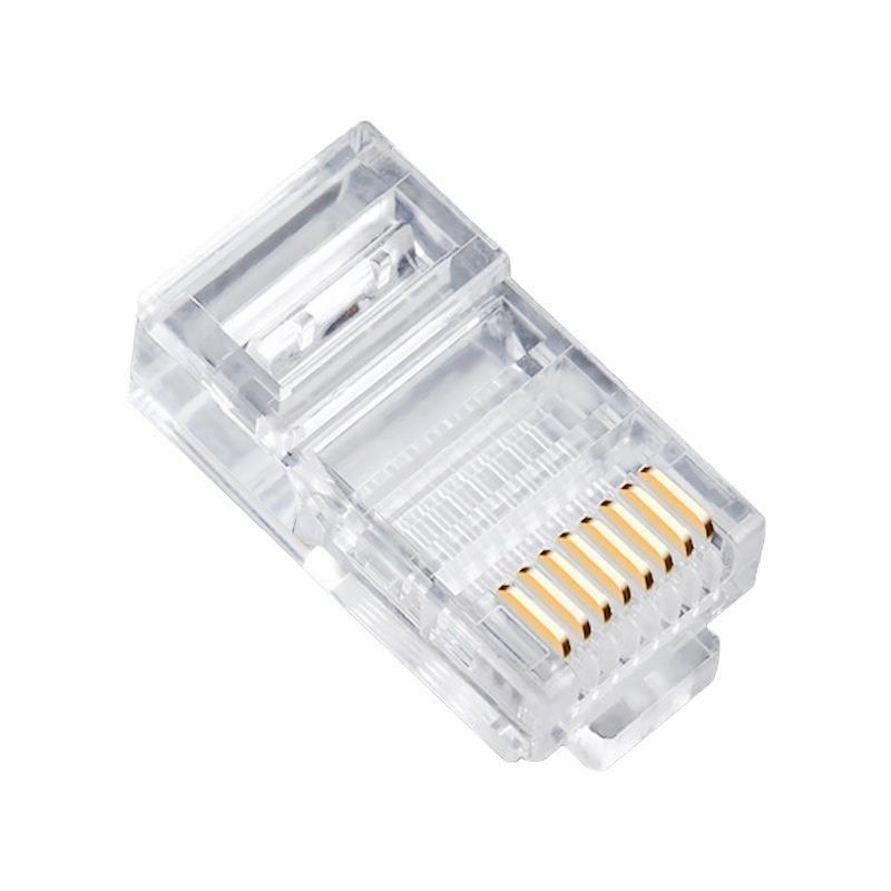 Manufacturer, network cable crystal head Super five-class 8-core gold-plated rj45 six-class connector pure copper computer network cable connection