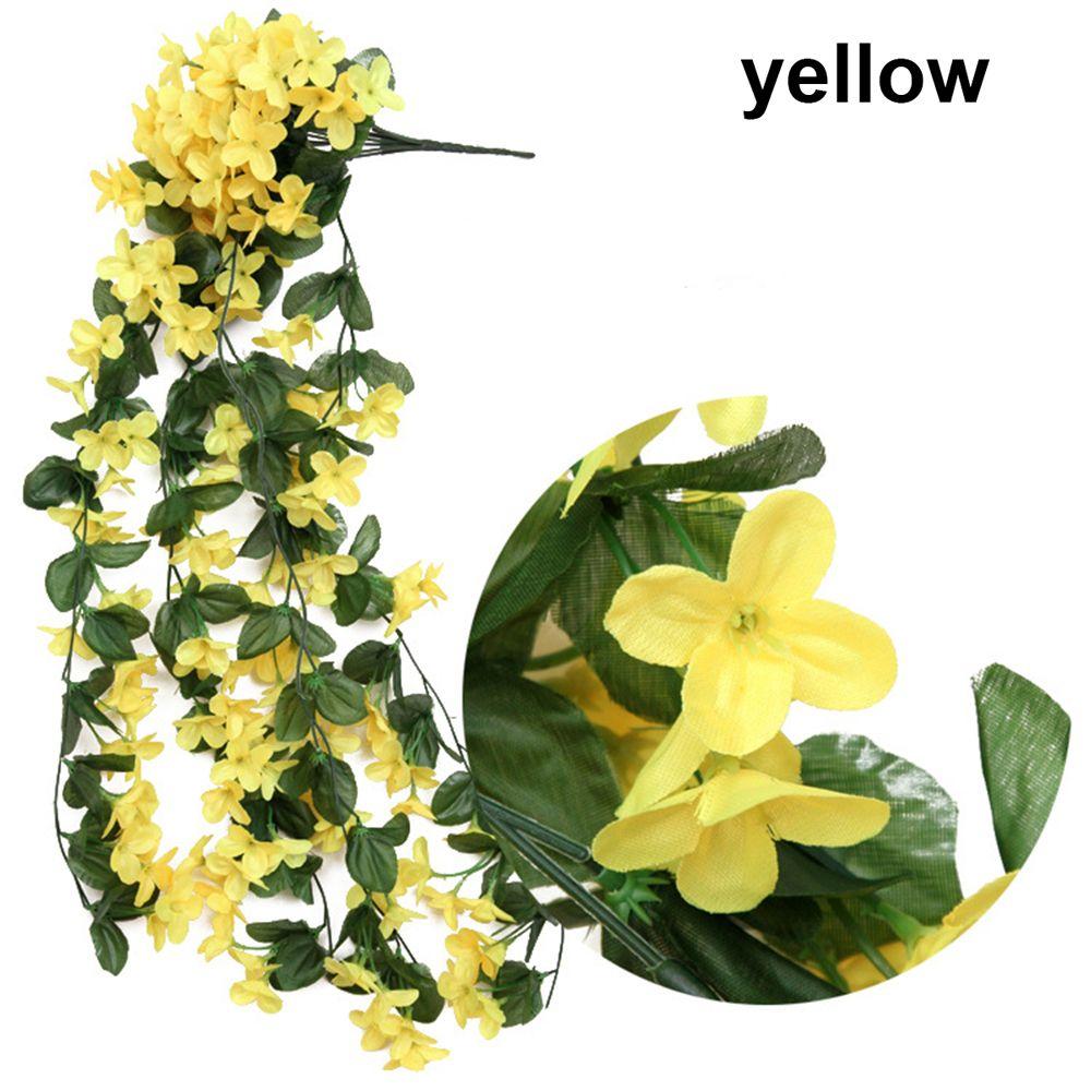 Home Decor Garland Vine Artificial Flower Silk Violet Rattan Garden Wall Hanging Plant