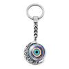 Blue Turkish Evil Eye Double-Sided Moon Keychain Charm