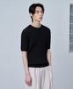 AGOD Cotton Modal Washable Crew Neck Cable Knit [Black]