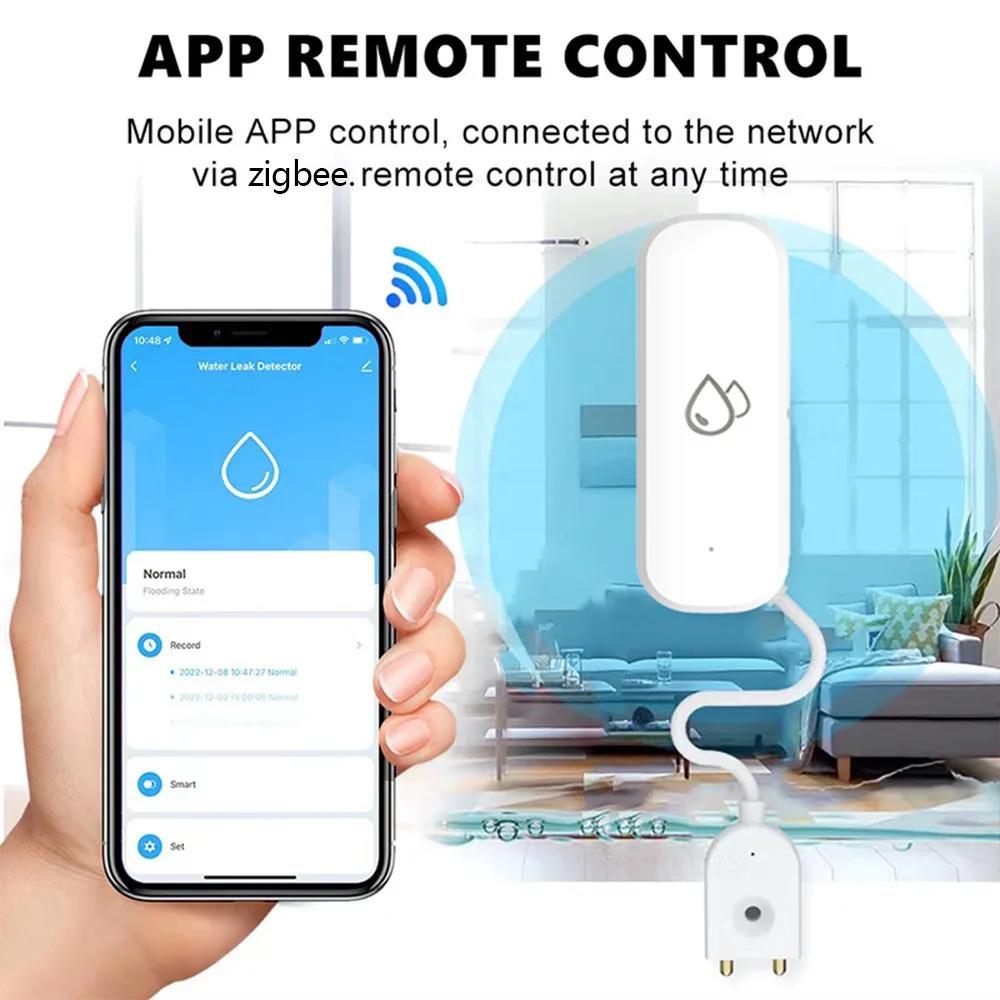 Tuya Zigbee Water Leakage Sensor Flood Leak Alarm Detector Smart Home Security Protection System Smart App Remote Control Alexa