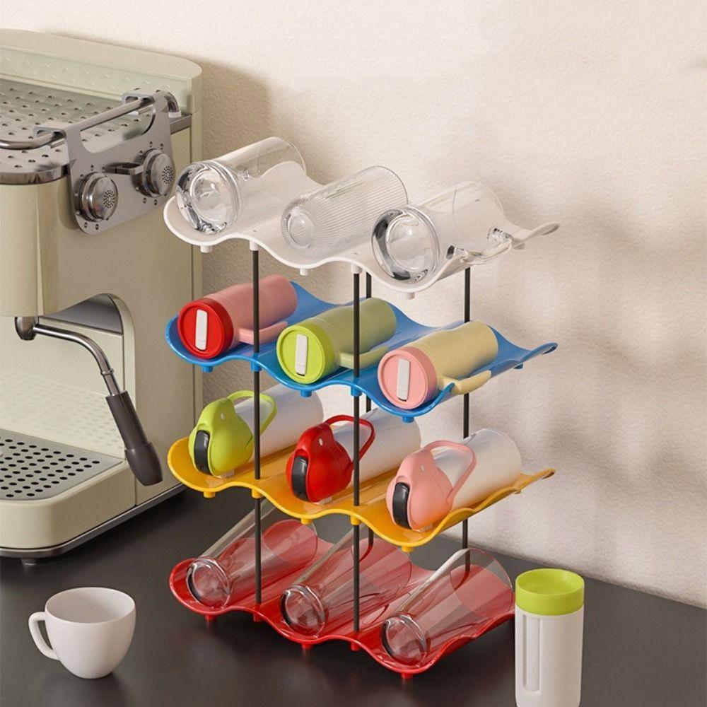 Large Capacity Cup Storage Rack Anti-Fall Water Cup Holder Water Bottle Storage Rack for Home