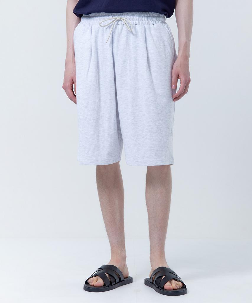 Tonilolenseu Basic Sweat Bermuda Pants White Melange